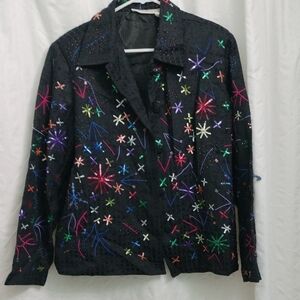 VINTAGE Drapers & Damon's Embroidered Black Women's Jacket